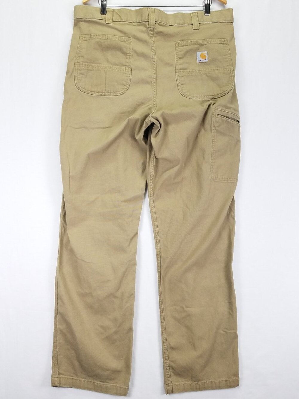 Carhartt Men Relaxed Fit Work Pants 38x34 Brown Canvas Rugged Flex Utility Rigby